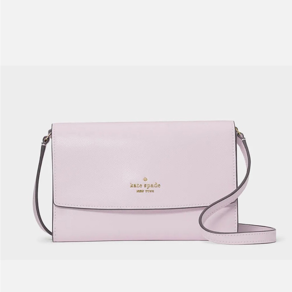 Kate Spade New York Perry Leather Crossbody Bag Pale Amethyst